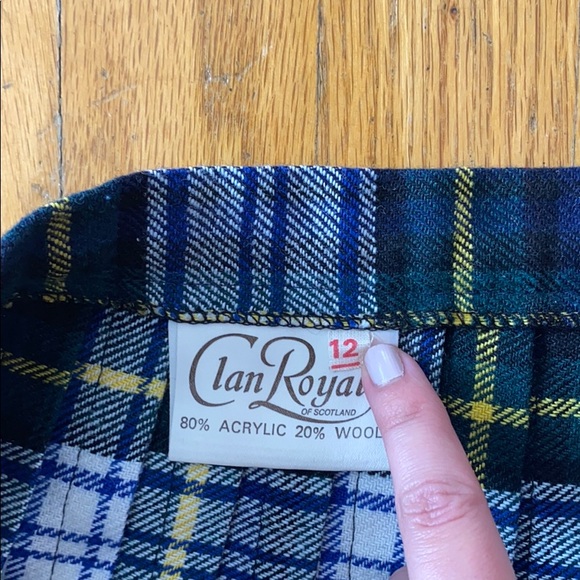 Vintage Acrylic & Wool Plaid Skirt - Picture 3 of 3